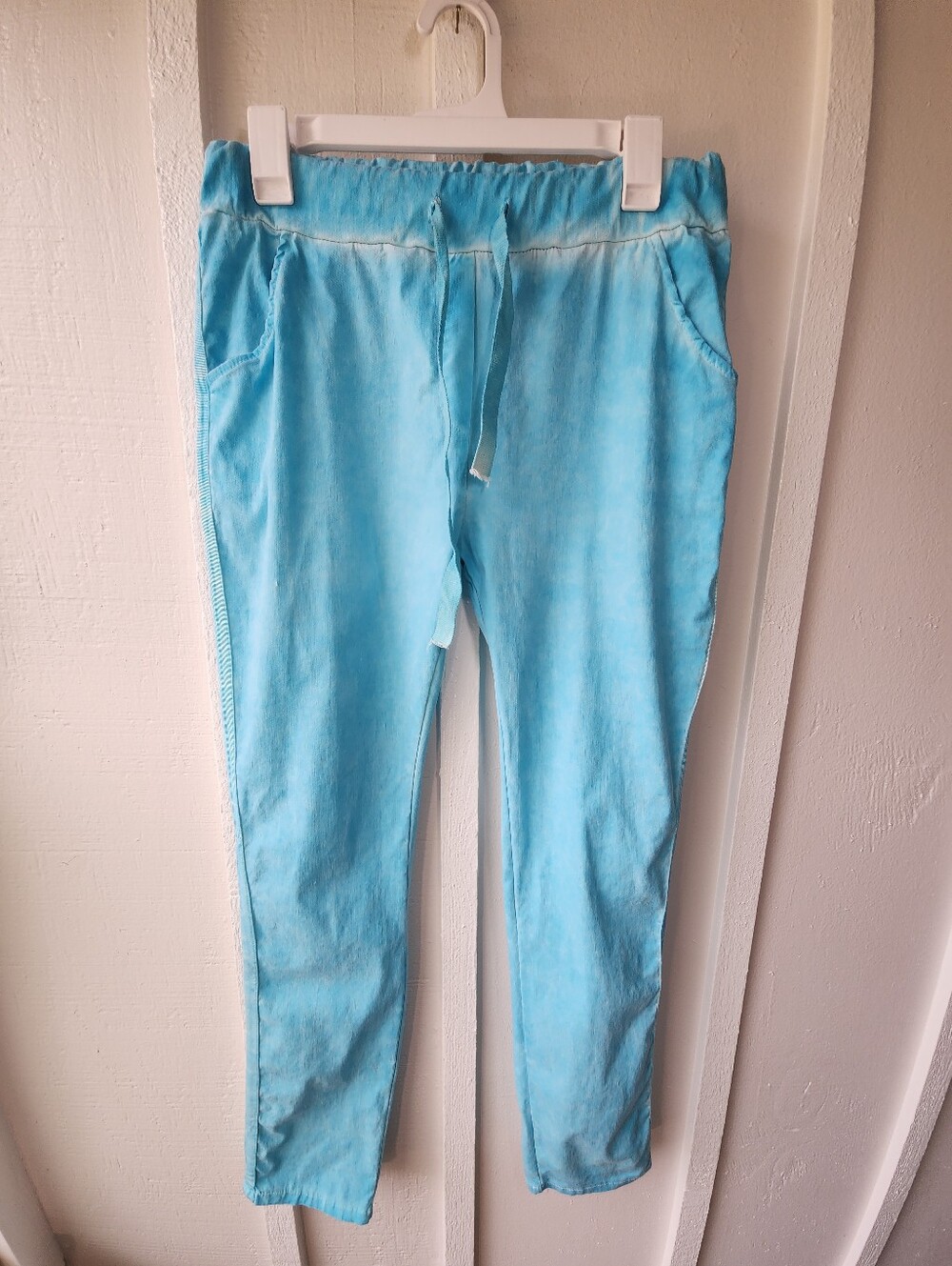 Gigi Moda Poluma Pants Blue Tie-Waist Casual Pants Relaxed One-size